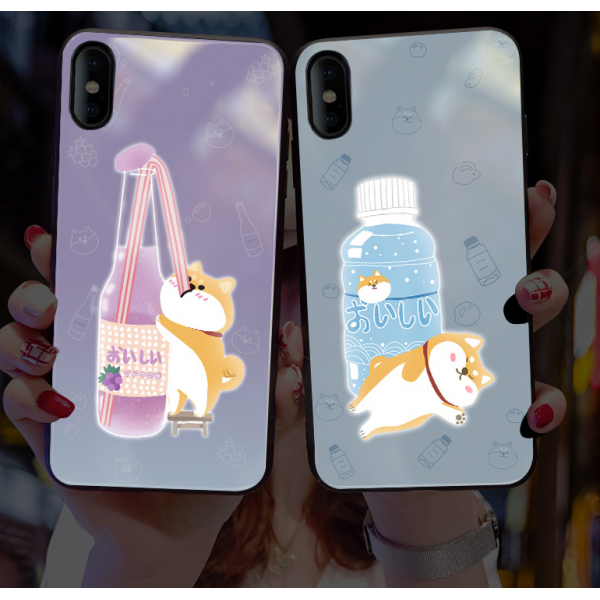 訊繪可愛柴犬來(lái)電發(fā)光手機(jī)殼
