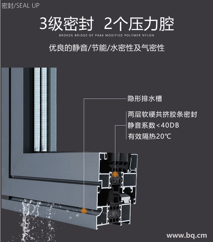 廠(chǎng)家直銷(xiāo) 鋁合金斷橋平開(kāi)窗 隔熱隔音鋁合金門(mén)窗 窗紗一體平開(kāi)窗 莜歌鋁合金門(mén)窗示例圖9